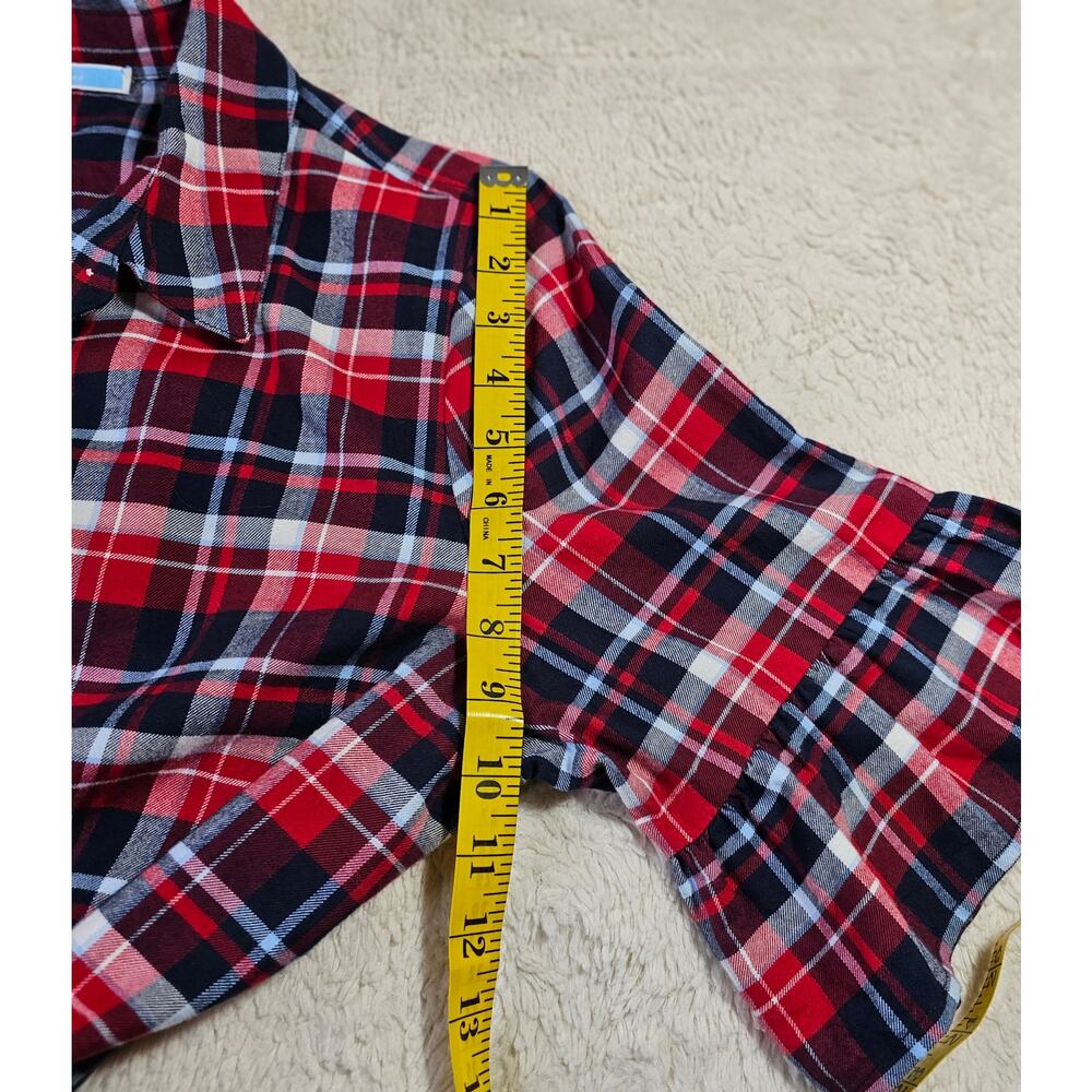 Draper James Sz14 Blue Red White Plaids Shirt Dress w belt. Artzy. Soft. Spring - Picture 7 of 11